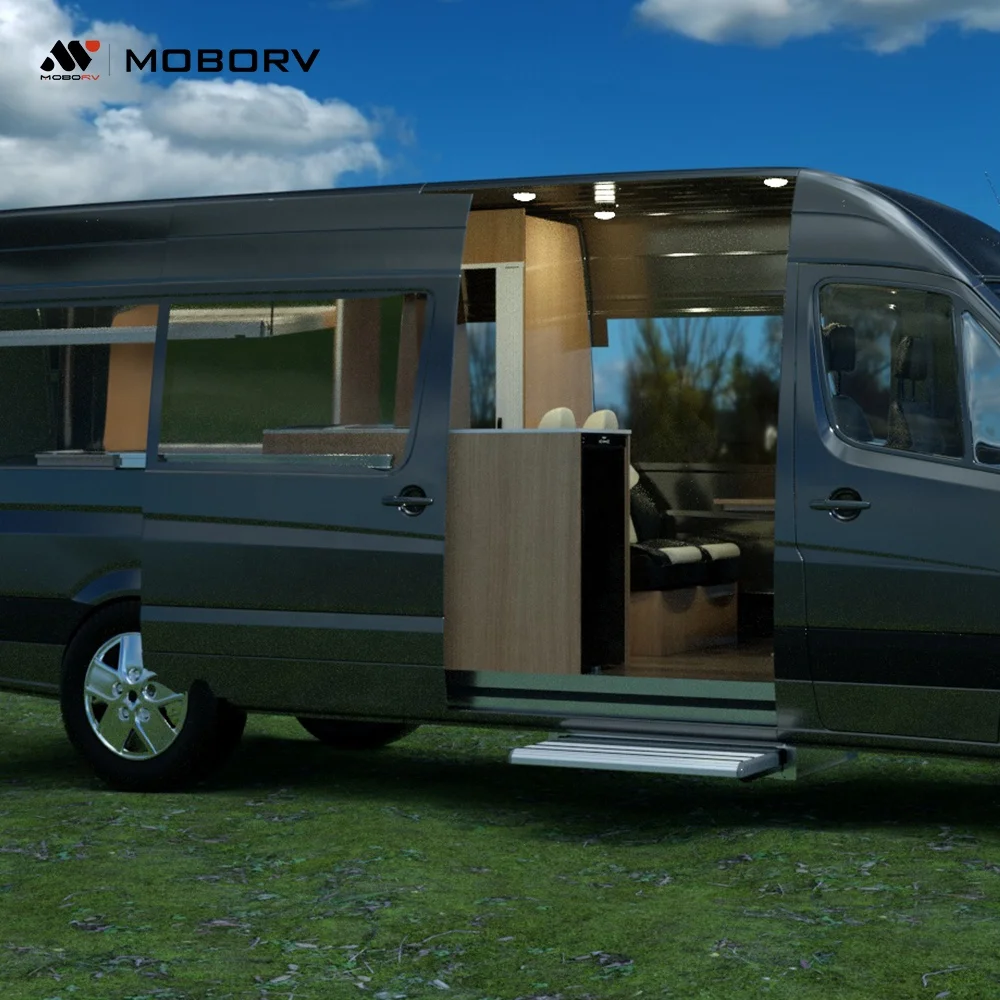 MOBORV Electric Motorhome Caravan Vehicle Outdoor Waterproof Durable Strong Aluminum Alloy Single Slide RV Step Automatic