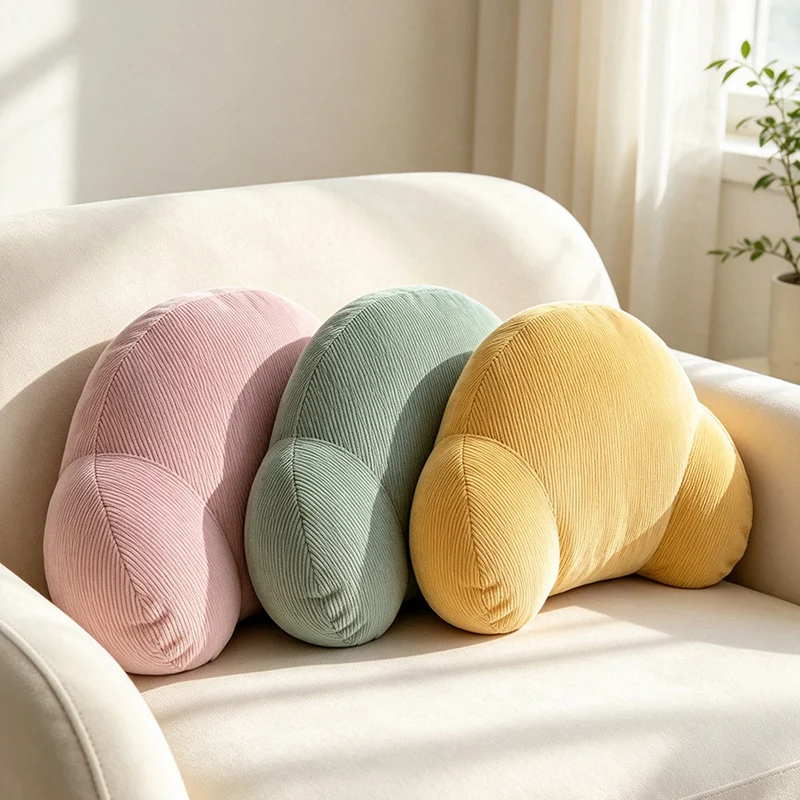 Back Support Cushion Sage Green Pink Pale Yellow Choices Soft Corduroy Lumbar Pillow for Bedroom Reading Holiday Gift Set