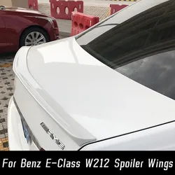 For Mercedes Benz E Class W212 E180 E200 E260 E300 E320 Sedan 4 Door Black Carbon Rear Trunk Lid Ducktail Lip Spoiler Wings Part