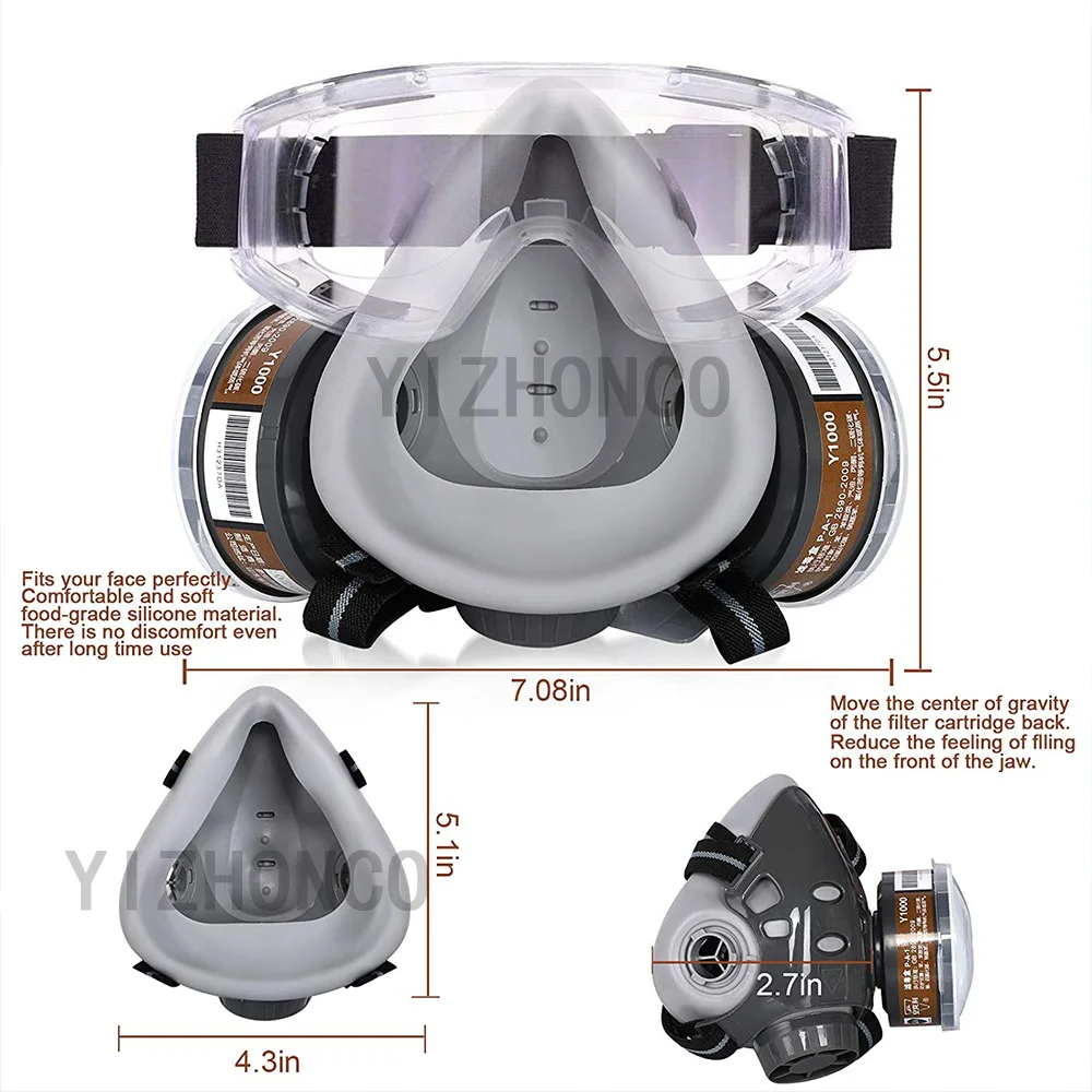 308 maska przeciwpyłowa gazu twarzowego półmaska chemiczna podwójne filtry bezpieczeństwo pracy maski farba w sprayu maska przeciwpyłowa z filtrem