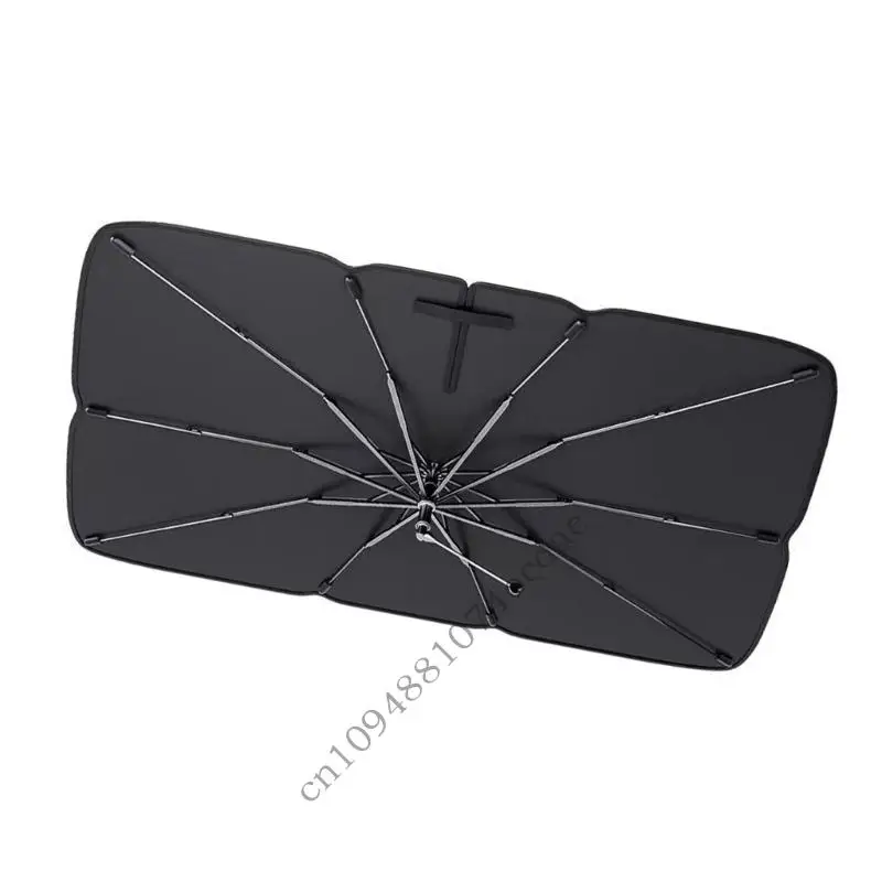 Heat Resistant Car Sun Shade Umbrella Foldable Parasol For Easy Storage Cools Down Vehicle Temperature 