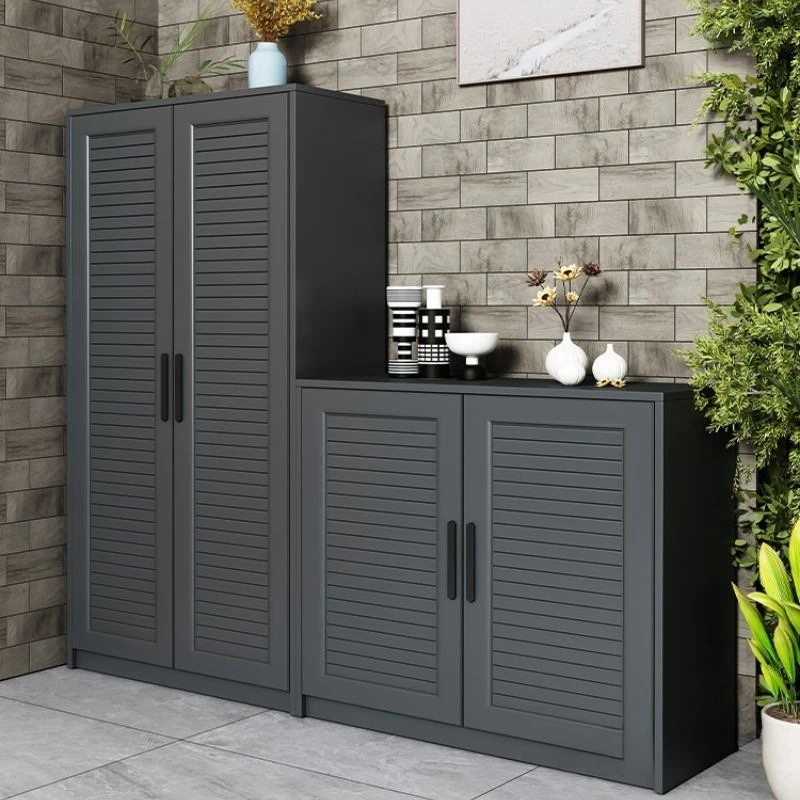 courtyard all-aluminum alloy shoe cabinet waterproof and sunscreen outdoor villa balcony storage locker garden glove cabinet