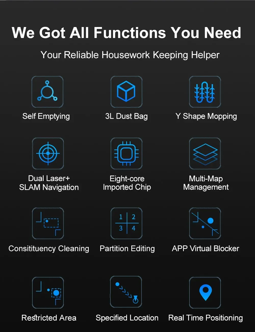 

R30 Smart Robot Vacuum Cleaner Mop Sweeper Self-Charging Wet Dry Functions Home Use Laser OEM Factory Price HEPA Filter Battery