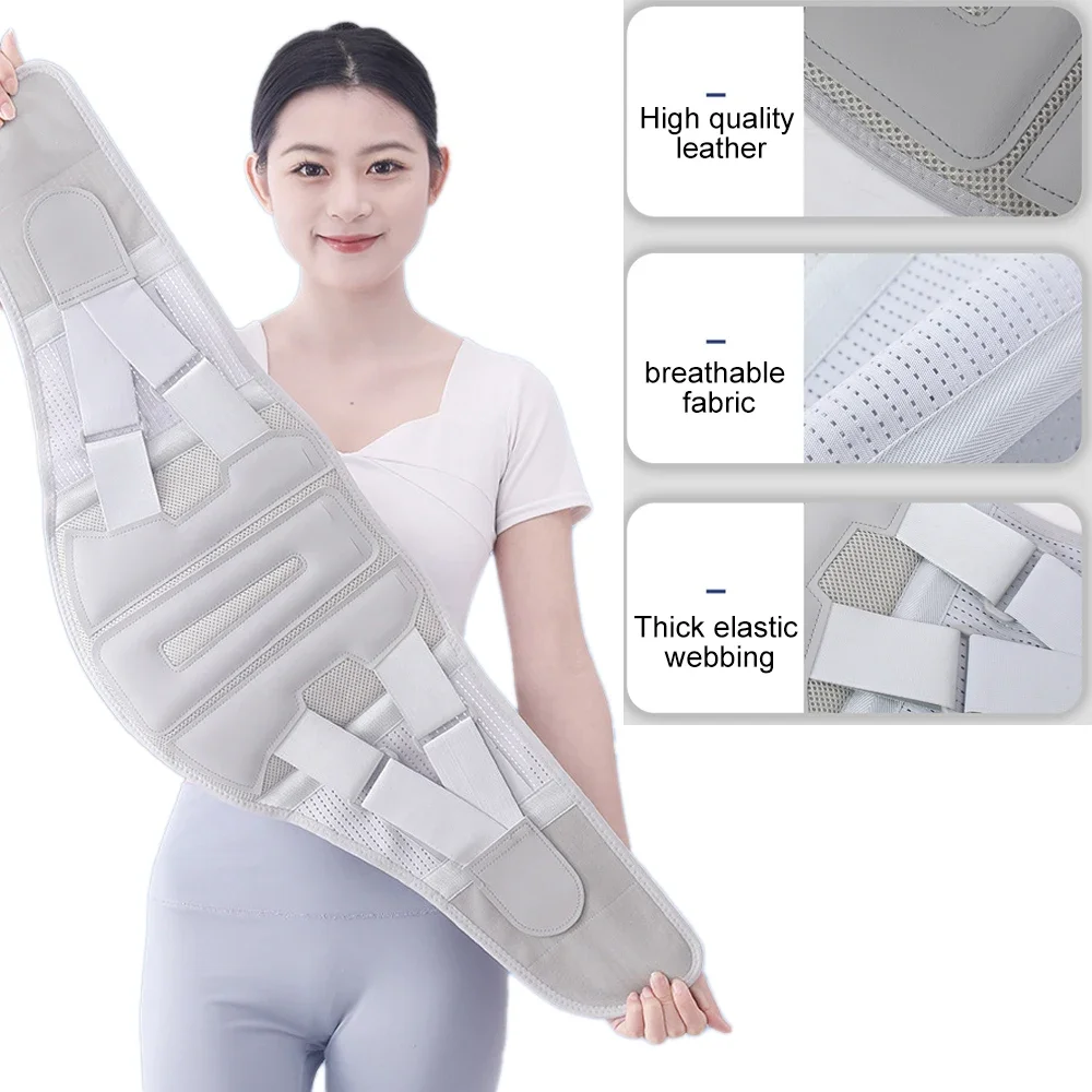 Brace Adjustable Breathable Mesh Back Support for Men and Women with 3 Removable Lumbar Support Pads for Herniated Disc