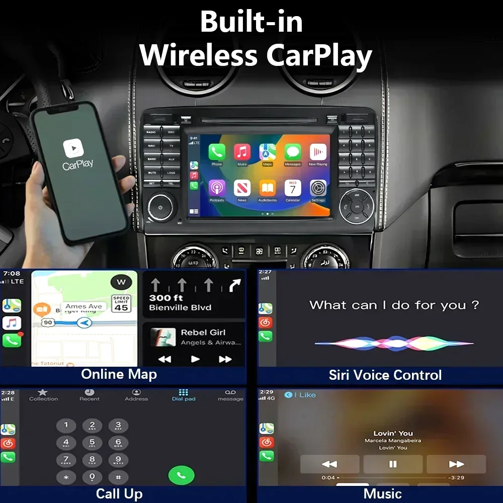 CHSTEK Android 13 Car Radio For Mercedes Benz ML GL W164 X164 ML350 ML300 GL500 ML320 ML280 Carplay GPS Navigation WIFI 4G Aduio