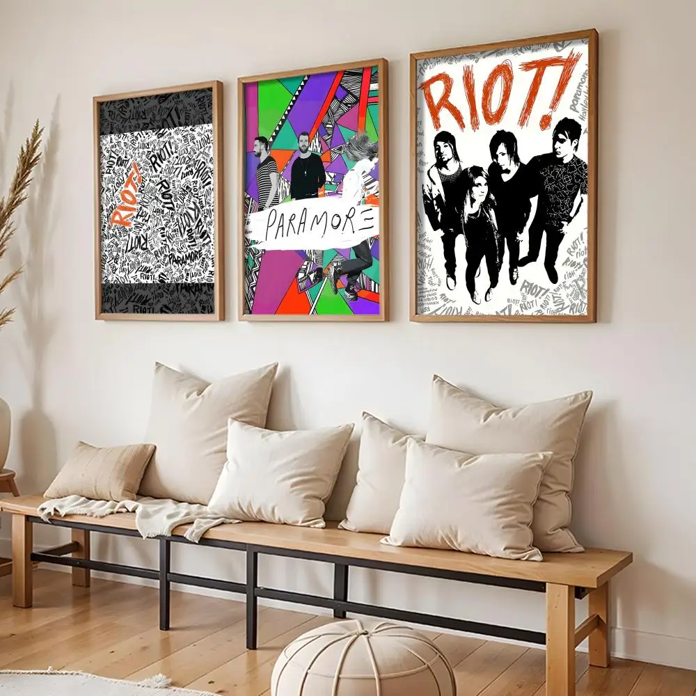 P-Paramore Band Poster Stickers HD Painting Self-Adhesive Art for Bedroom Living Room Home Decor Modern Wall Decals Gift