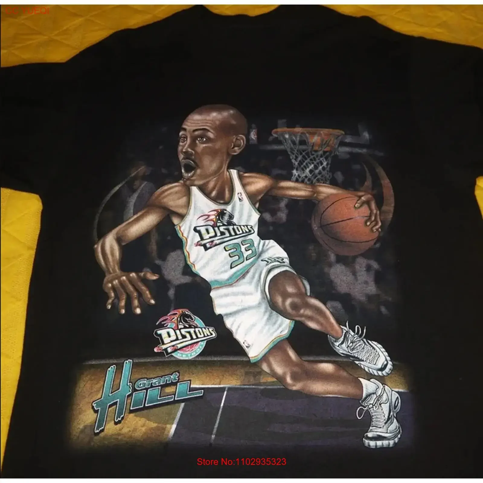 Camiseta Vintage Pro Player Grant Hill KK197, estilo vintage, lavada, suave, elegante, versátil, ropa de diseñador para hombre, informal