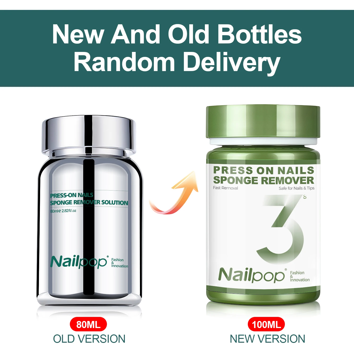 بخاخ مزيل غراء الأظافر الصلب من Nailpop، إزالة سريعة مع 2 عصي كريستالية احترافية لصالونات التجميل والمنزلية، 60 مل