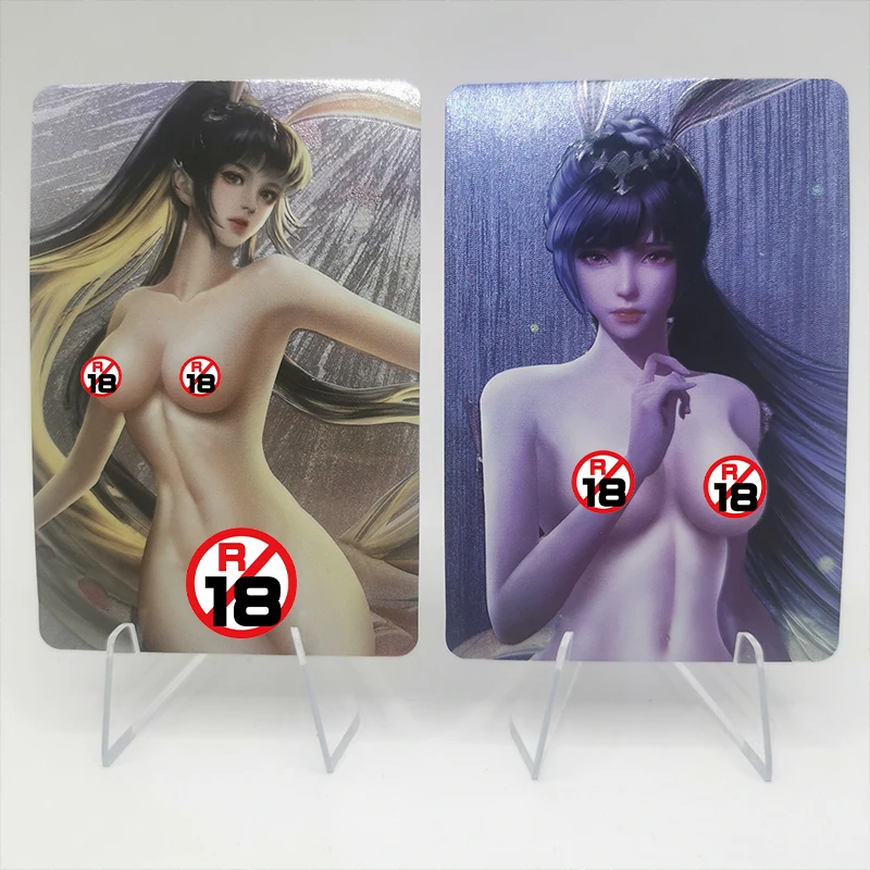 W magazynie 6Pcs/set Soul Land Xiaowu Hu Liena Qian Renxue Bi Bidong Goddess Sexy Anime Girls Game Collection Cards Xmas Gift Toys