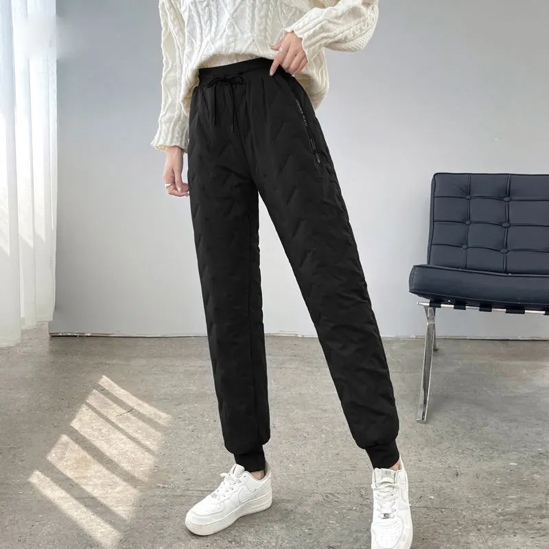 Damskie spodnie narciarskie Thiened Fce, zimowe, wiatroodporne, wodoodporne, ciepłe spodnie sportowe z aksamitu jagnięcego, z mankietami, codzienne, z prostymi nogawkami...