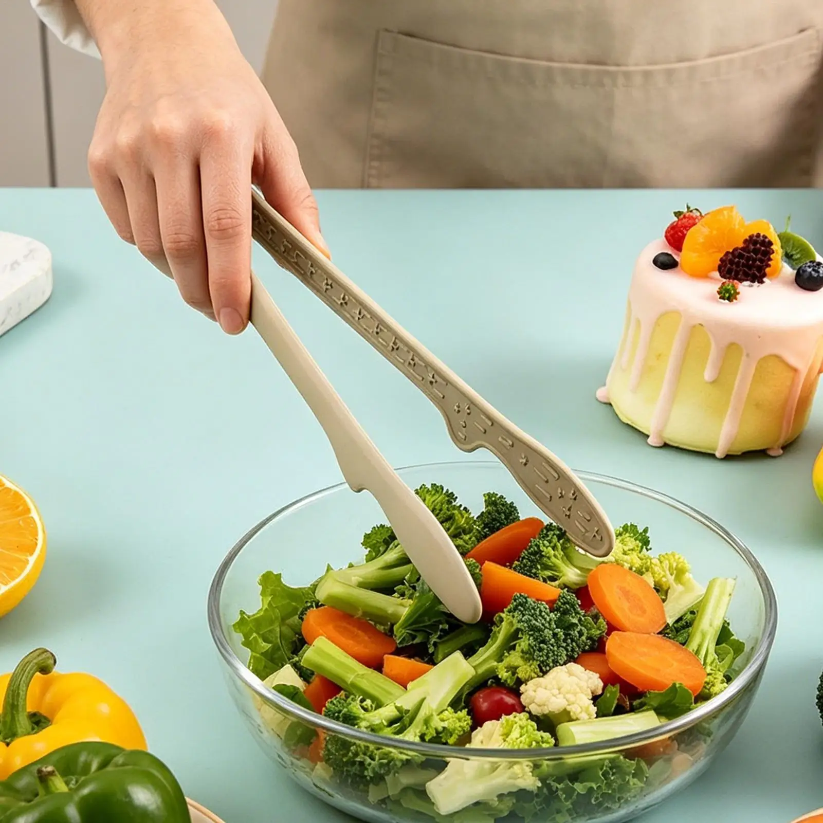 1PC Silicone Grill Tongs Non-Stick Food Bread Clip Heat Resistant BBQ Salad Cooking Serving Clamp Steak Pasta Clip For Kitchen