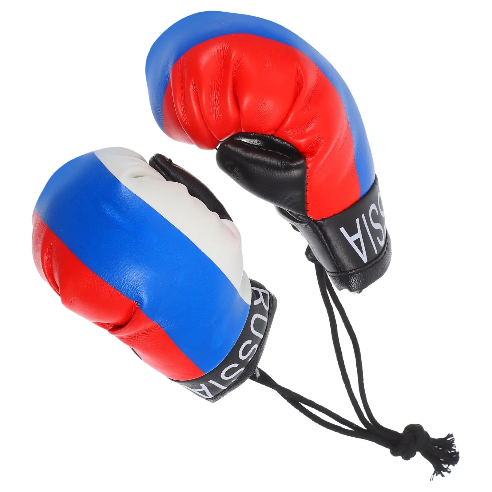 

2 Pcs Mini Boxing Gloves Keychain PVC Car Rearview Mirror Ornaments Compact Design Unique Flag Element Car Accessories Holiday