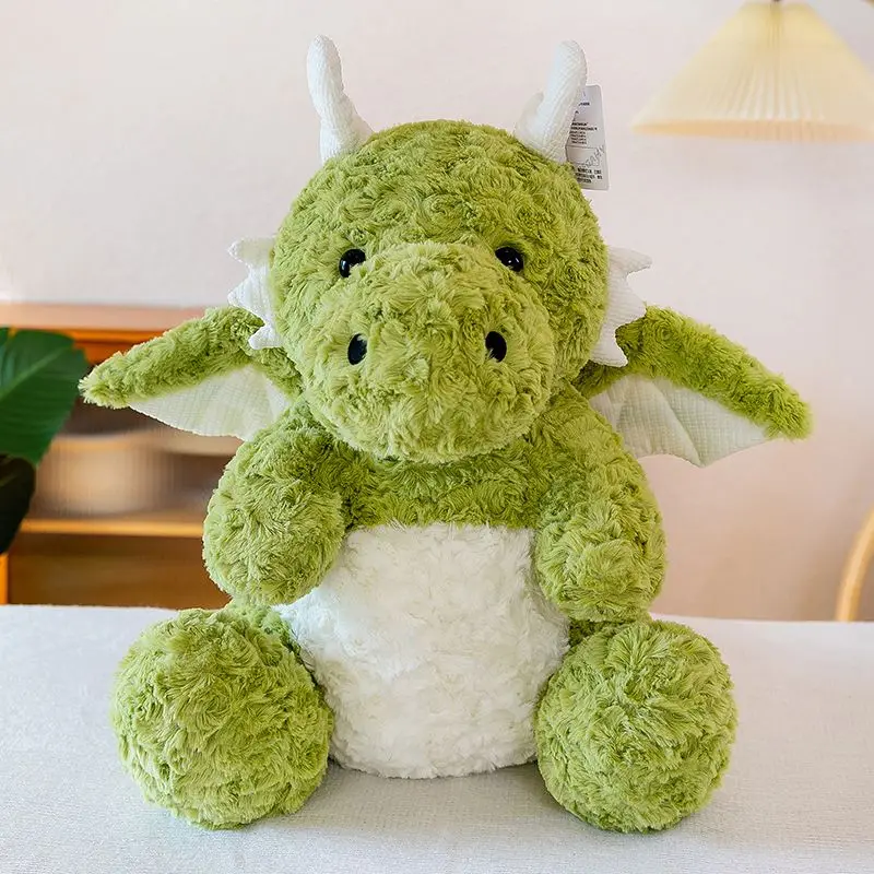 

21/30/42CM Cute Little Dragon Plush Toy Flying Dragon Doll Super Soft Long Curly Dinosaur Pillow Sleeping Soothing Gift for Kids