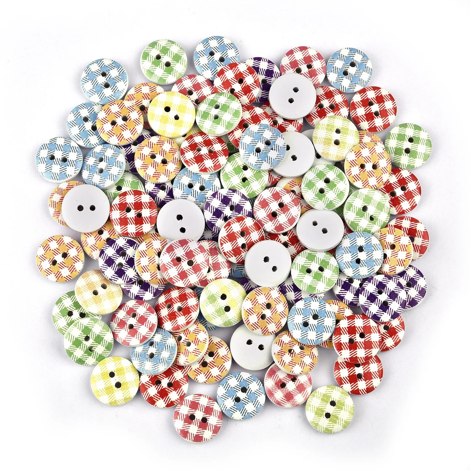 30pcs 15mm Variety of Styles of Mixed Wood Buttons Round Button Monogrammed Love Scrapbooking for Wedding Decor Sewing