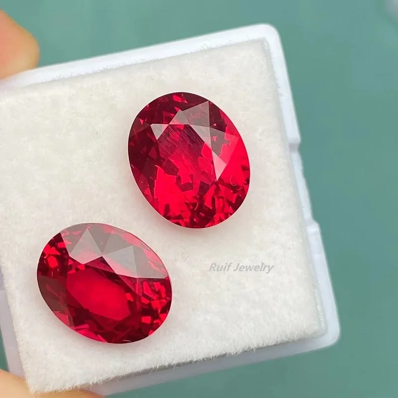 

Ruif Hand Make Good Quality Pigeon Blood Oval Cut 4x6mm-10x12mm Lab Grown Ruby Loose Gemstone for Fine Jewelry Making