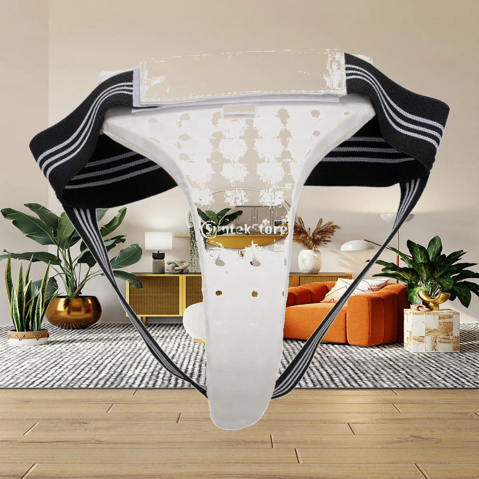 Taekwondo Groin Protector PU Jockstrap Adjustable Abdominal Guard Muay Thai Gear for Men Women
