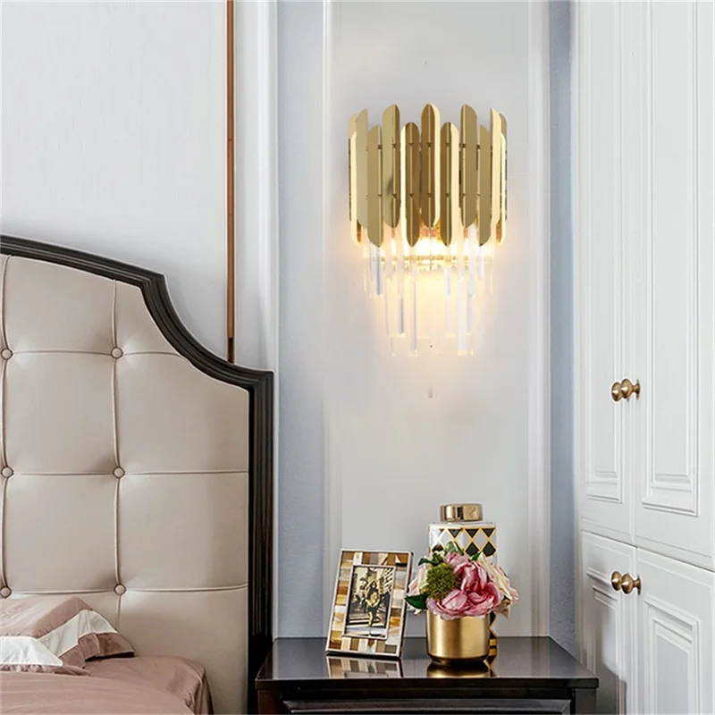 ·SOFEINA Crystal Wall Lamp Contemporary LED Indoor Sconces Light Fixtures Decorative For Home Bedroom