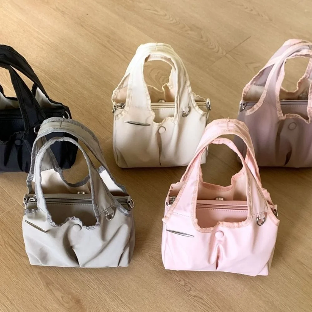 

Модная нейлоновая большая сумка в корейском стиле, легкая сумка через плечо, большая вместительная однотонная женская сумка на плечо