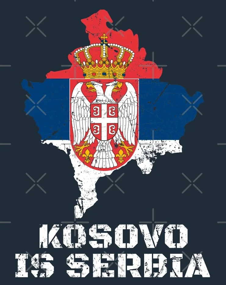 كوسوفو هو صربيا-تي شيرت تجميع الملابس الداعم العلم الصربي. جديد 100٪ قطن قصير الأكمام س الرقبة تي شيرت عارضة الرجال الأعلى