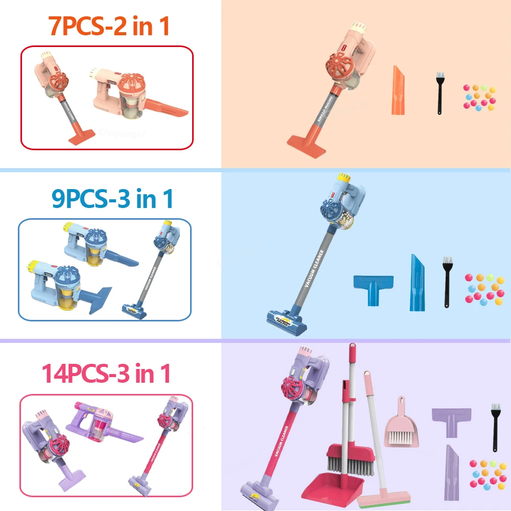 Crianças simulação aspirador de pó brinquedo elétrico fingir jogar limpeza conjunto brinquedos educativos para crianças meninas meninos presente