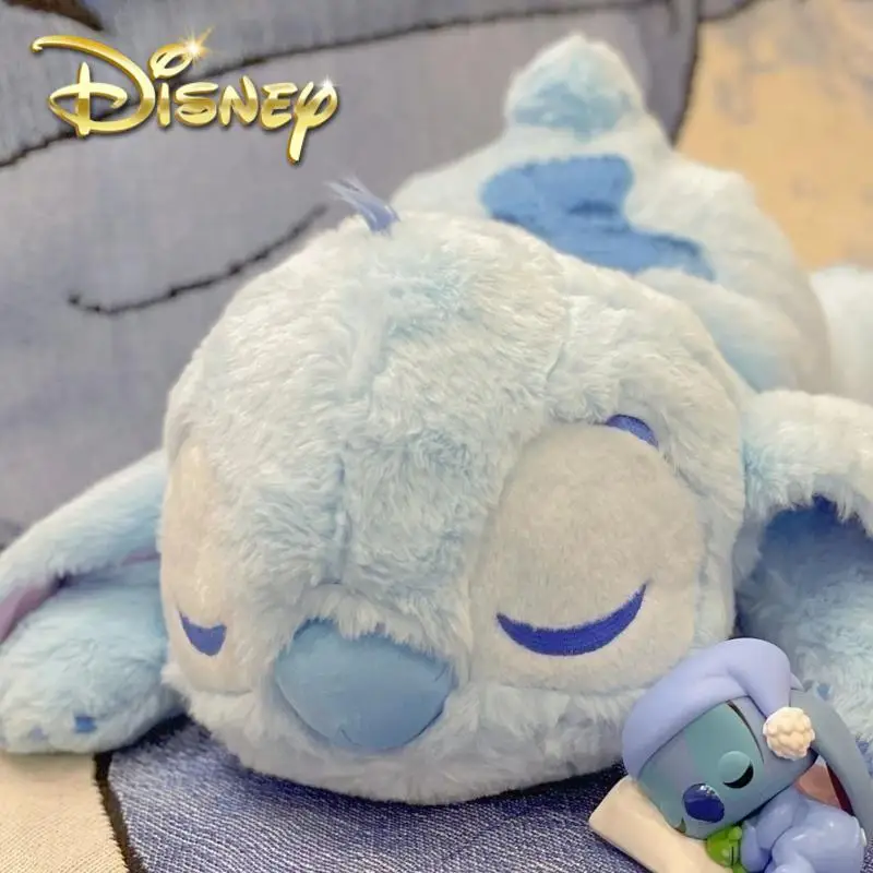 Large Disney\'s Lilo & Stitch Plush Stuffed Closed-eye Doll Sleep On Your Stomach Sofa Pillow Toys Birthday Christmas Gift