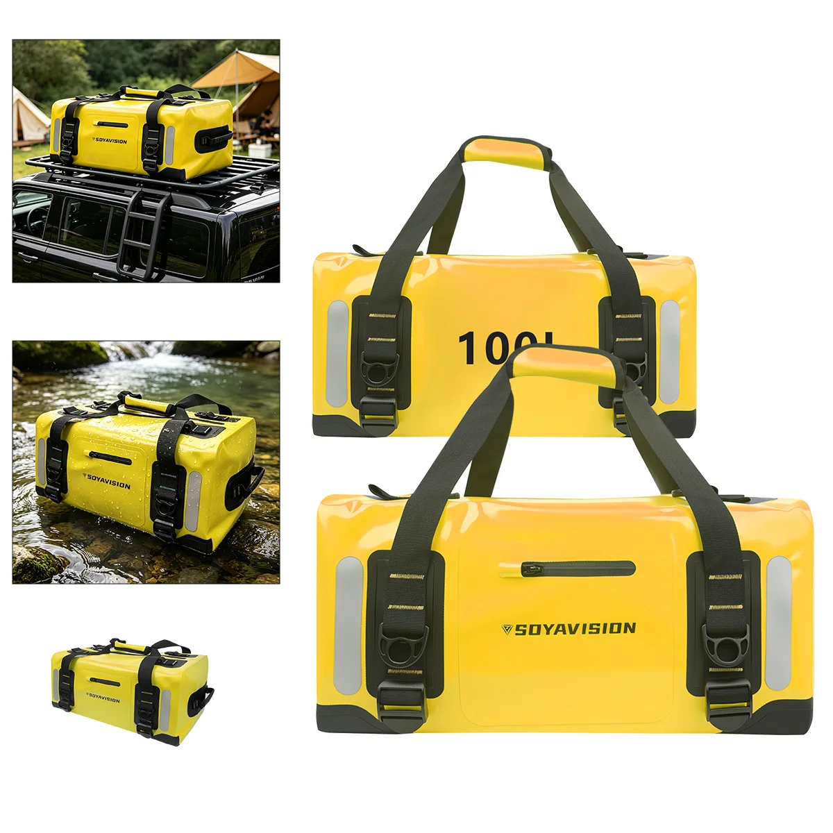 Waterproof Backpack for Women Men 50L 100L Waterproof travel Bag Motorcycle Tail Dry Bags for Camping Boating Kayaking Fishing