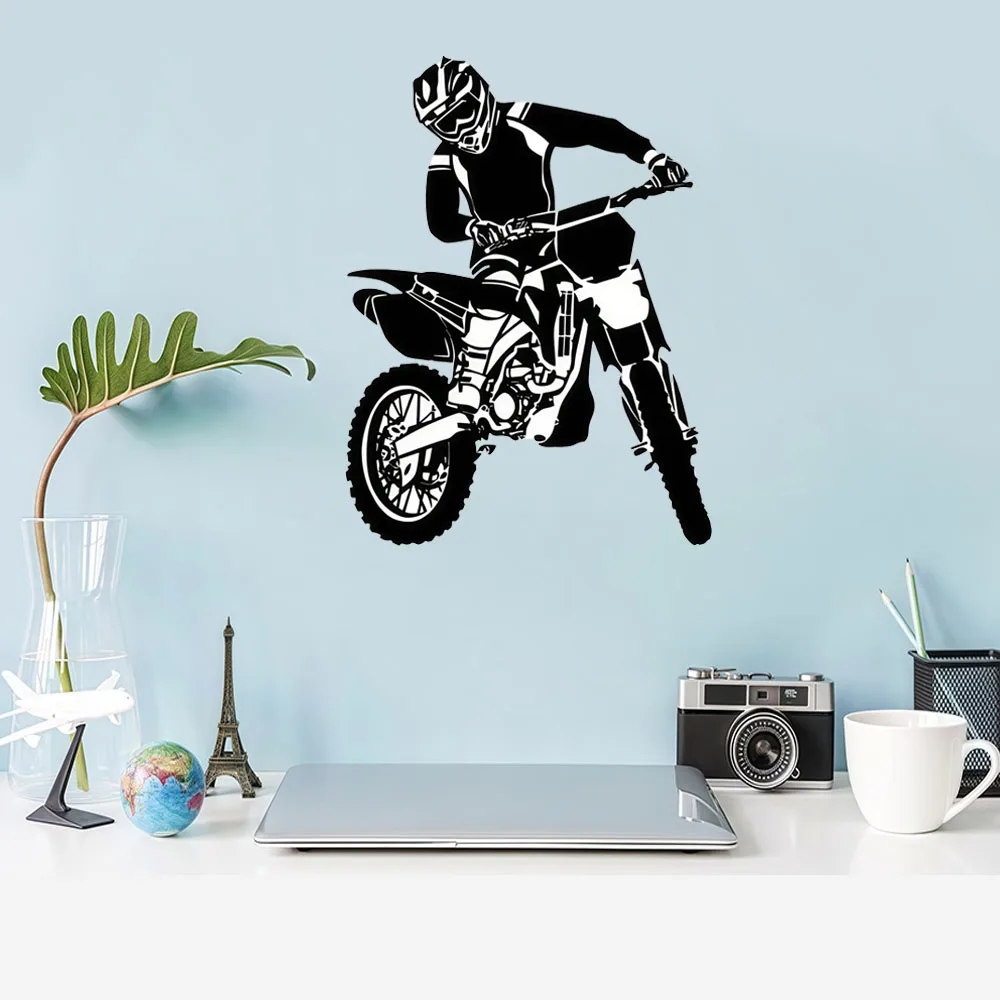 Black and White Cool Motorcycle Stickers, Beloved Motorcycle Stickers for Decorating and Beautifying Room Walls