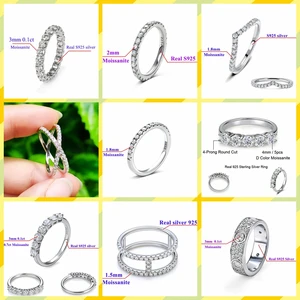0,1ct 3mm rund d vvs Moissanit komplett Eternity Band Ring 925 Silber Silber Frauen Frauen Geschenk Geschenk 8 Hauptverkaufsallianz 3mm - №8