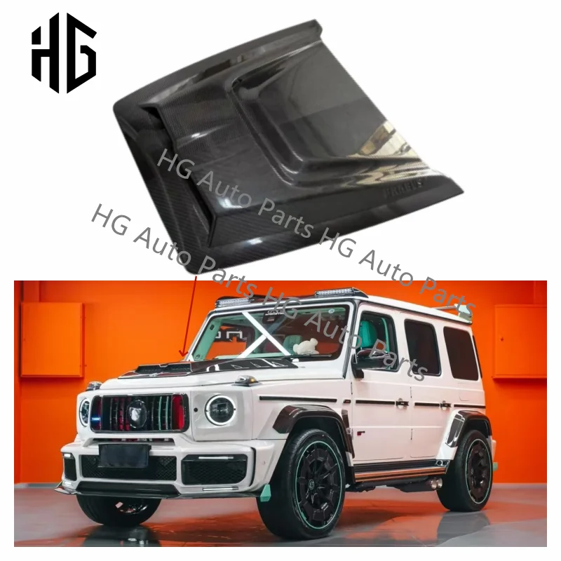 

B Style Dry Carbon Fiber Hood Scoop Bonnet Engine Cover For 2025 Mercedes Benz G-Class W465 G63 G500 G580 Carbon Hoods