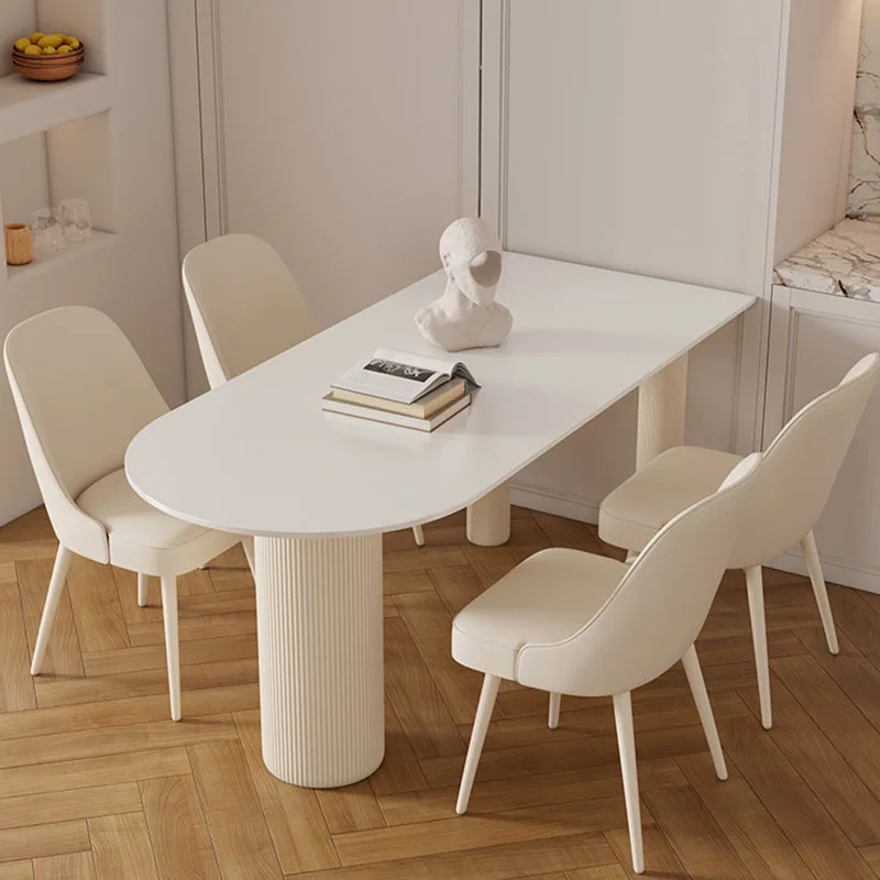 

Modern Side Dining Tables 4 Chairs Kitchen Oval Nordic Dining Tables White Vintage Muebles Salon Moderno Home Furniture