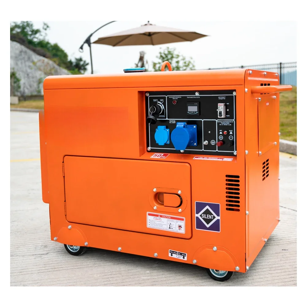 5kva silent generator with 5kva automatic AC, used for diesel fuel