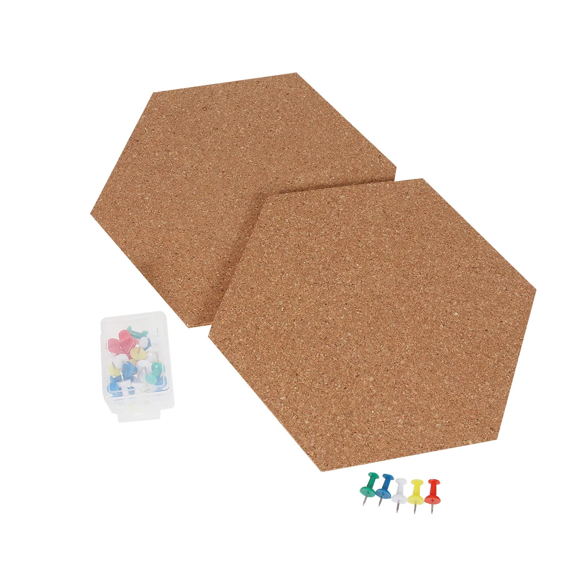 8 PCS Hexagon Wooden Photo Board Cork Ceramic Tile Wall Background Message Bamboo