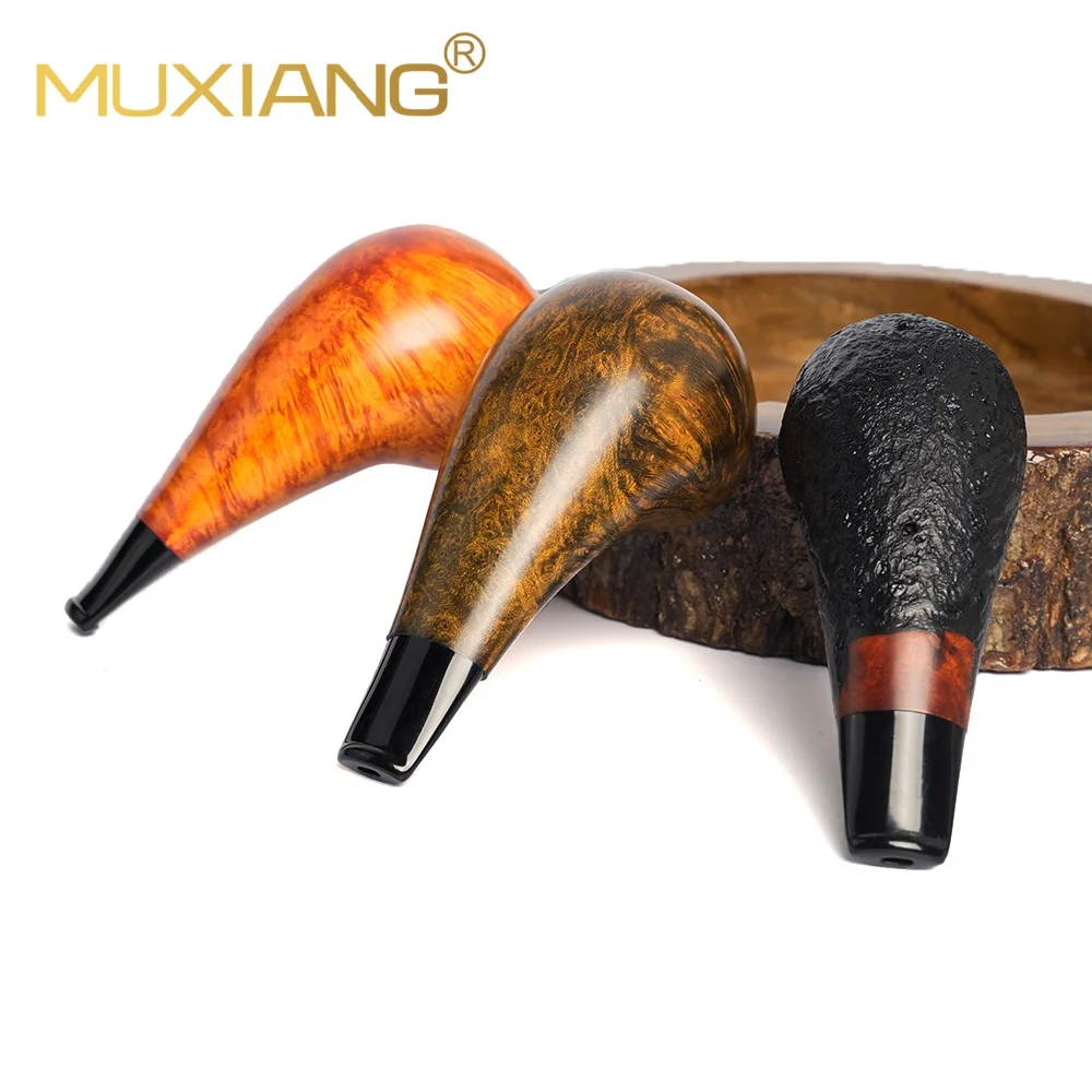 MUXIANG Small Briar Tobacco Pipe Hand-carved Chicken Leg Pipe Father's Day Gift Warm Snuff Pipe Briar Bowl