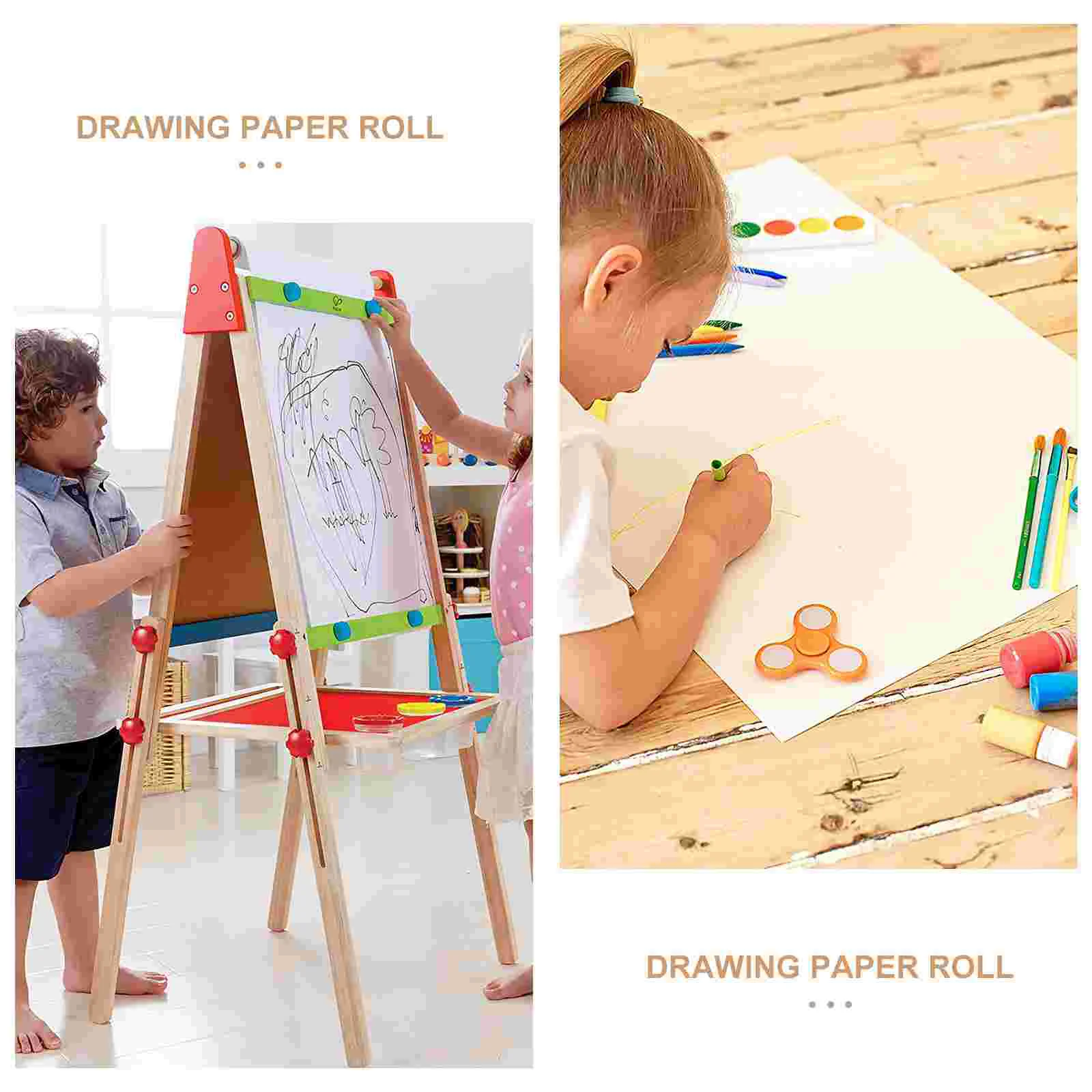 NUOBESTY Rollo de papel blanco 9 m Bocetos Dibujo Papel graffti Pintura Papel liso para niños Hogar Escuela