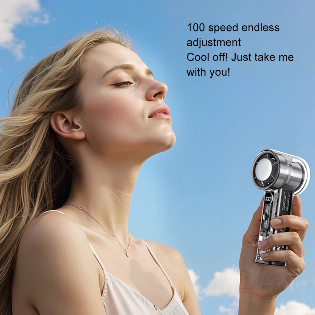 2025 New 3000mAh USB Portable Rechargeable Outdoor Small Fan Semiconductor Refrigeration High-speed Handheld Electric Fan