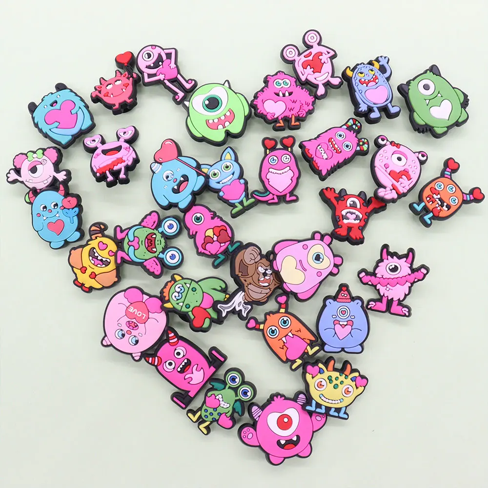 1pcs Cartoon Monster Eyes PVC Sandals Shoe Charms Kids Funny Accessories Garden Shoe Buckle Decorations Kid Holiday Present