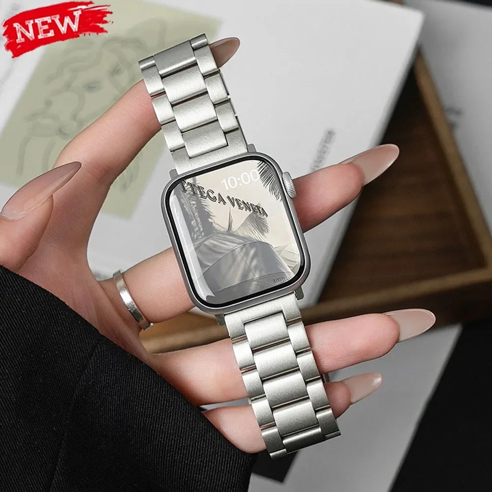 

Поп-ремешок из нержавеющей стали для Apple Watch Band 42 мм 46 мм 49 мм 40 мм 44 мм 41 мм 45 мм Браслет IWatch Ultra Series 10 9 8 7 SE 6 Cor