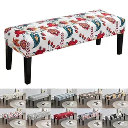 Floral Printed Bench Cover Stretch Piano Stool Covers Rectangle Hotel Bed Long Stool Cover Bench Protector Slipcover Dining Room