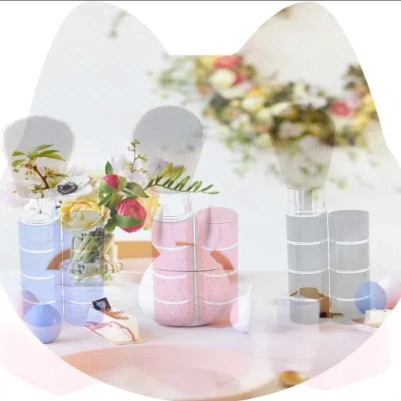 1 個格納式ブラシメイクブラシパウダーブラッシャーパウダーブラシミニソフトナイロン毛多機能ポータブル金属ハンドル付き