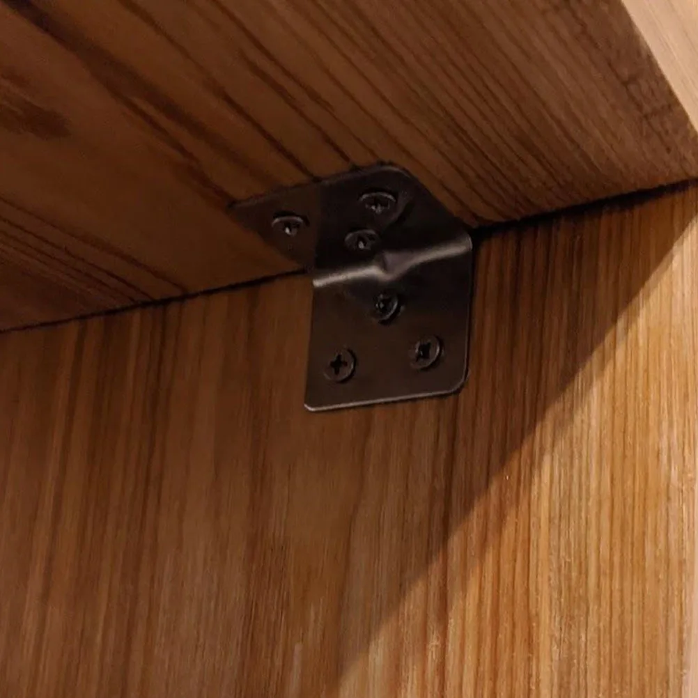 

12Pcs Stainless Steel Corner Shelf Brackets Heavy Duty L Angle Braces for Wardrobes Cabinets Furniture Support