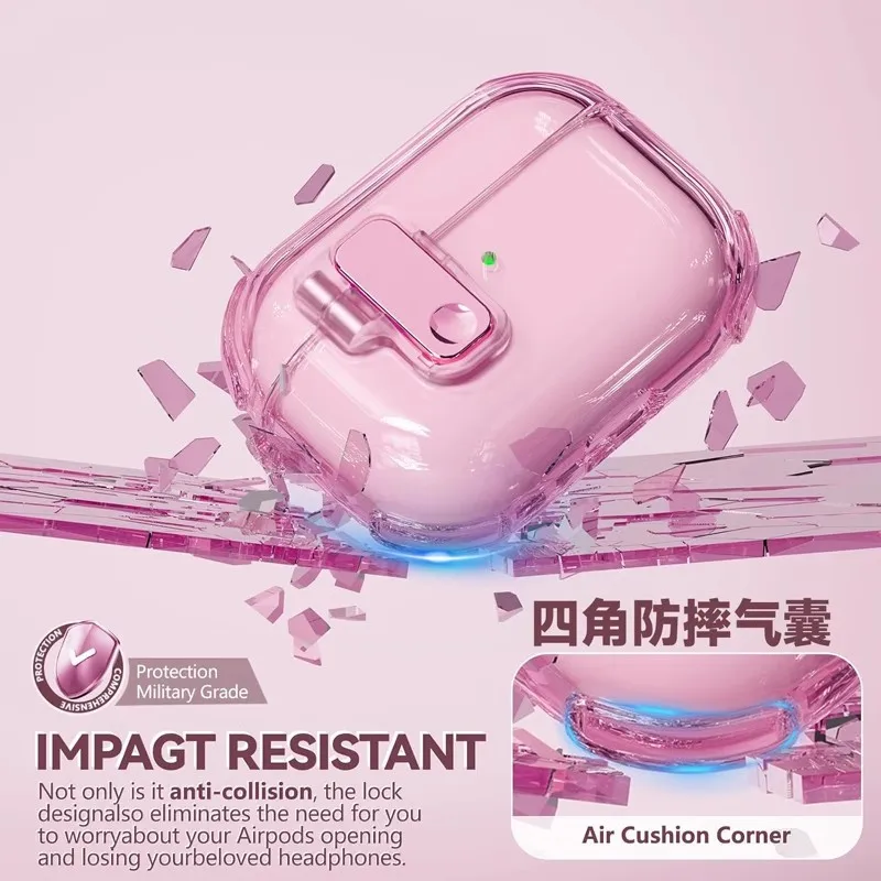 Силиконовый прозрачный чехол для Airpods Pro 2, чехол для Airpods 4, чехол для AirPods 3, беспроводной защитный чехол для наушников с автоматическим отскоком