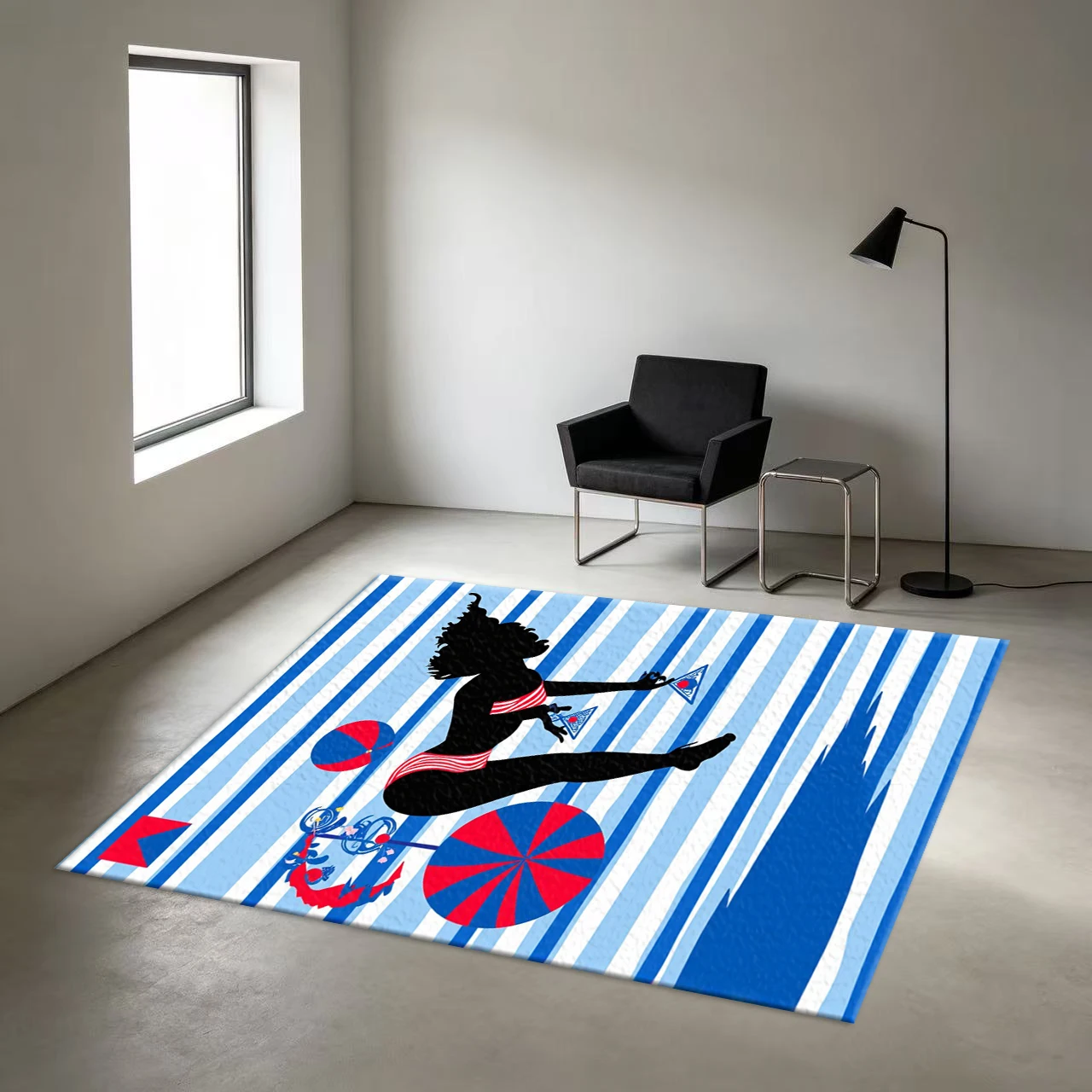Abstract Circus Character Printed Carpet Creative Art Home Carpet Decorative Floor Mat Suitable for Living Room Bedroom Studio Decoration