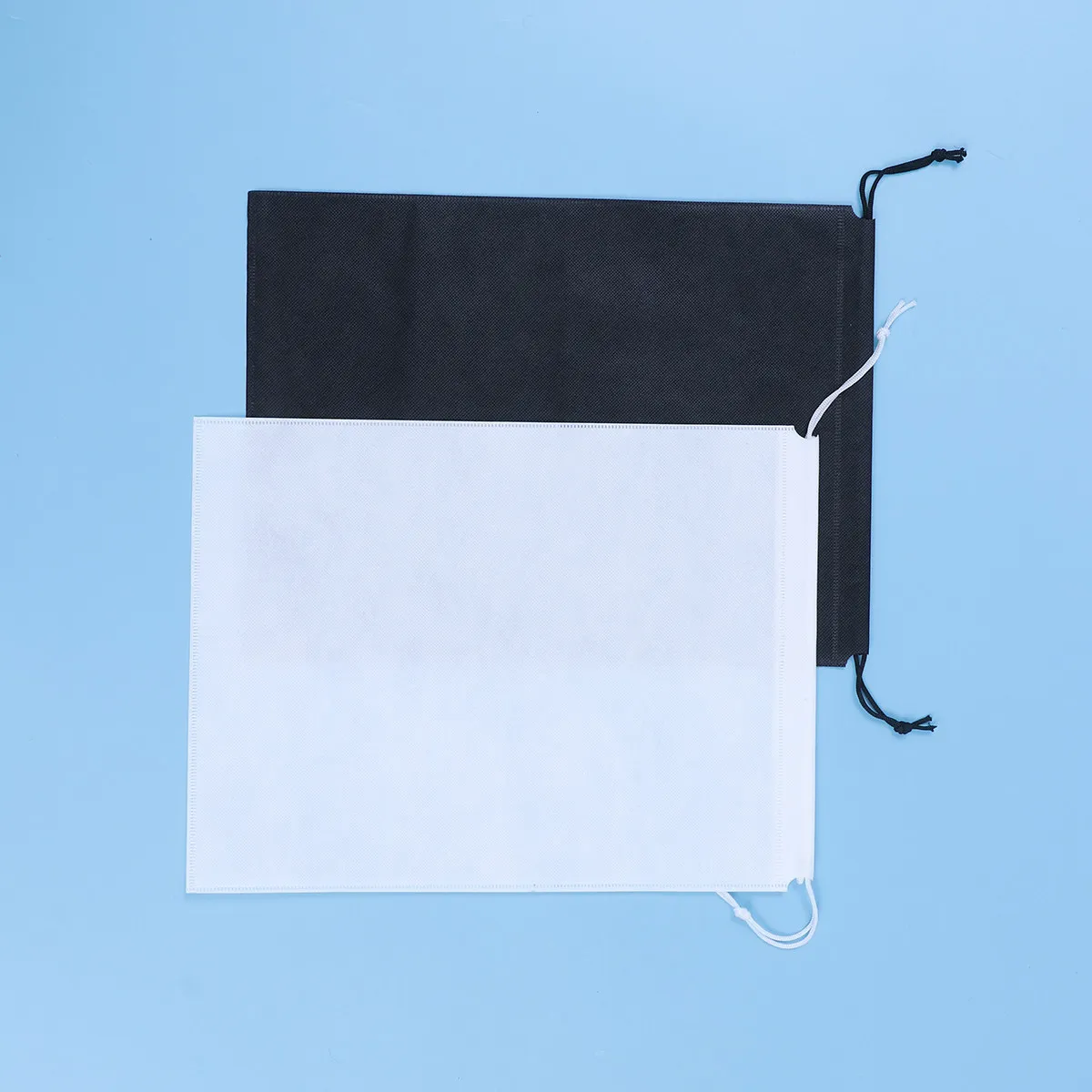 2Pcs Thickened Solid Color Drawstring Storage Pouch for Football Basketball Shoes Clothing Gear Outdoor Sports Non-Woven