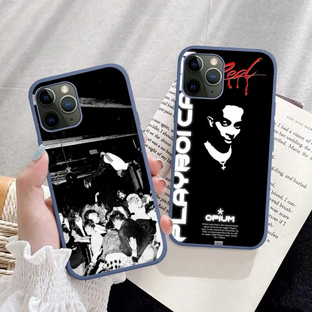 

O-Opium Rapper Playboi Carti Phone Case For IPhone 14 11 12 13 Mini Pro Xs Max 8 7 6 6S Plus X XR Solid Candy Color Case