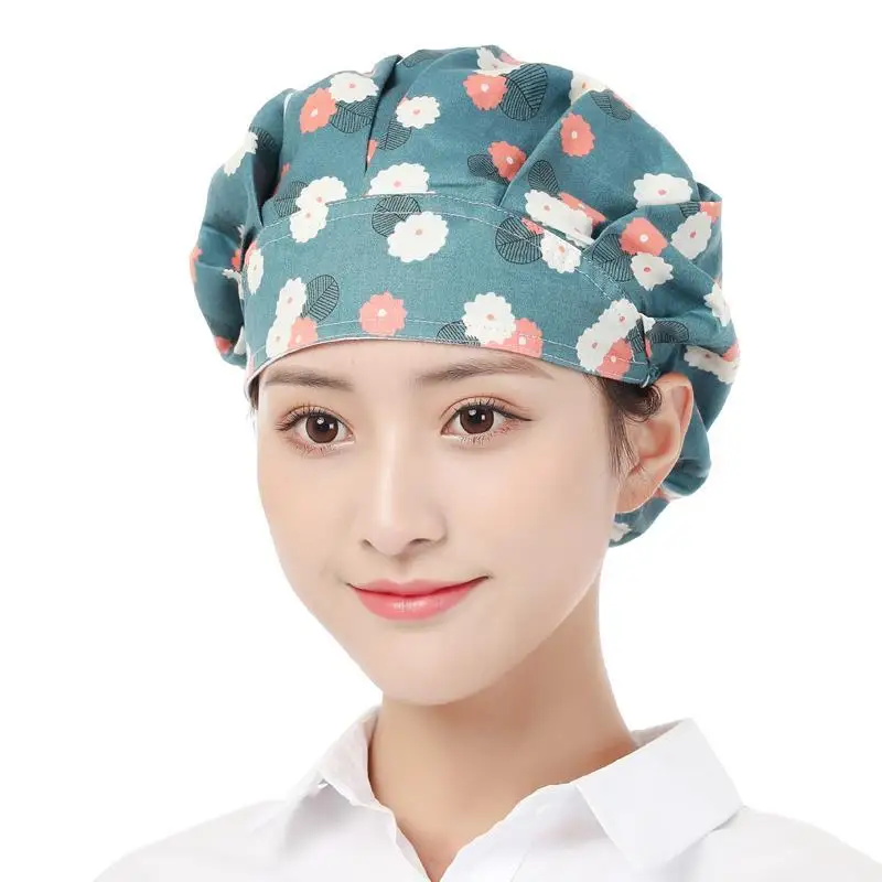Gorro elástico transpirable para mujer, gorro de Chef de cocina con estampado para el cuidado de mascotas, gorro de trabajo para salón de Spa, accesorios