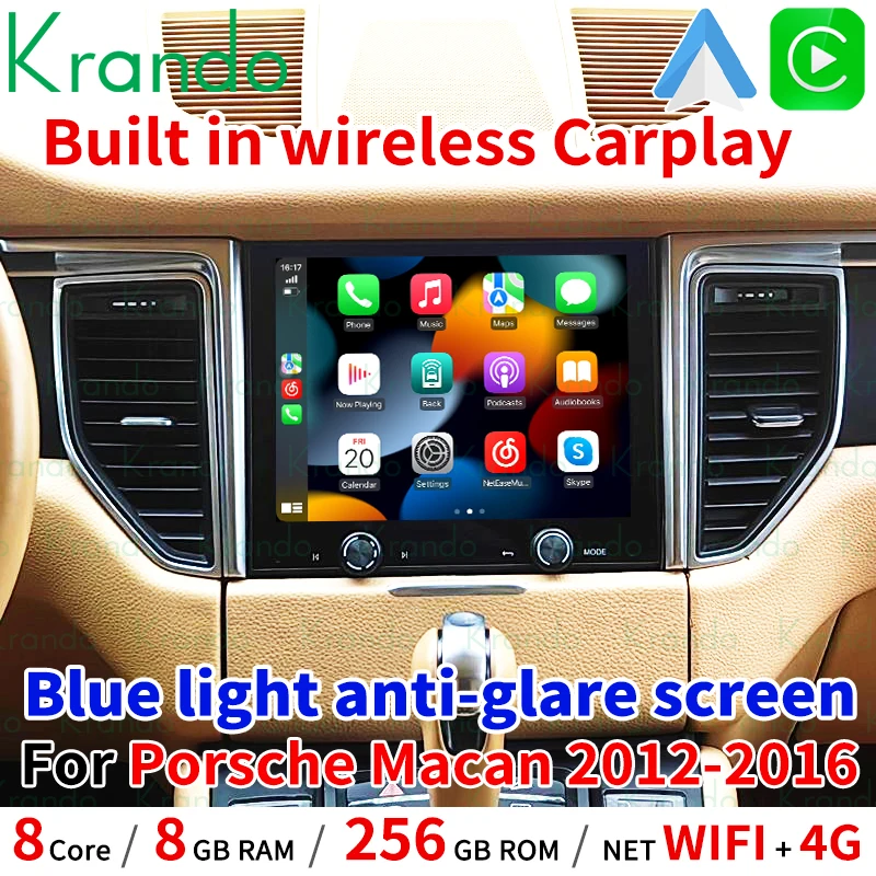 

Krando 8.4" Android Tesla Vertical Screen For Porsche Macan 2012 - 2016 Car Audio Wireless Carplay Multimedia Player Gps Navi