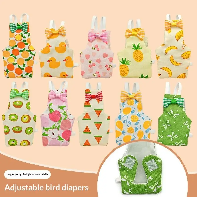 /KQM/New Cute Colorful Parrot  Bowtie Washable Parrot Flight Suit Breathable Keep Birds Clean Pet Bird Clothes Daily Clothing - view 3