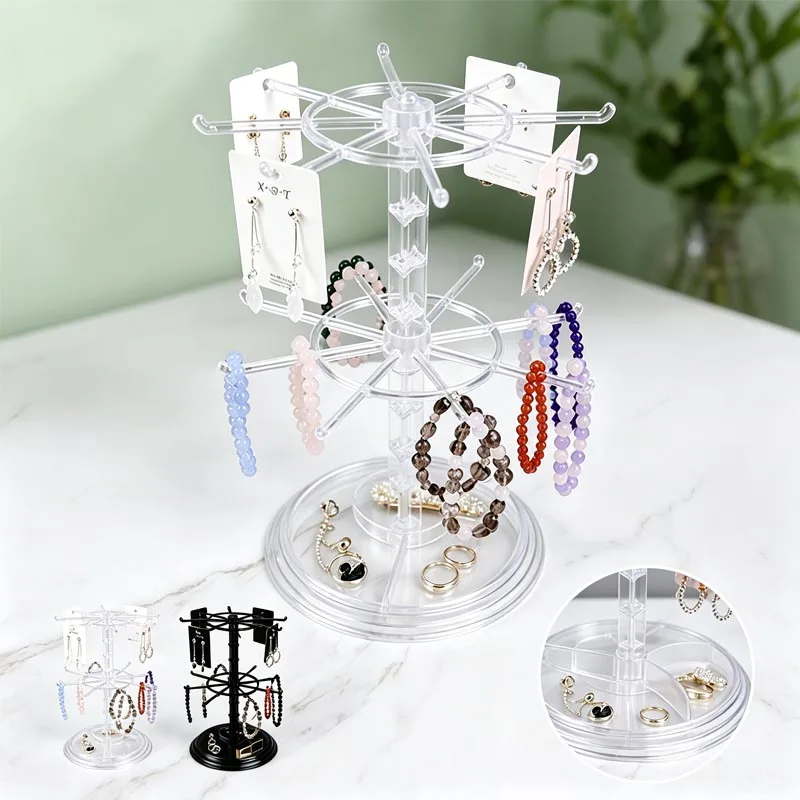 New Earring Display Stand Multi Layer Rotating Jewelry Rack Organizer Showcase Earrings Holder Exhibitors for Business SSZSJ07