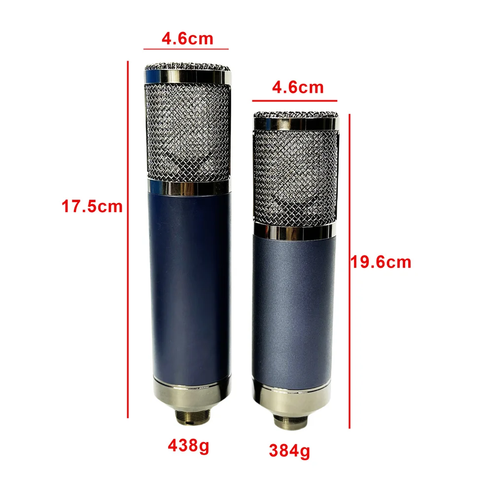 Hot Sale  Dark Blue Condenser Tube Microphone Body Mic Shell Accessories Replacement for Telefunken TF-29