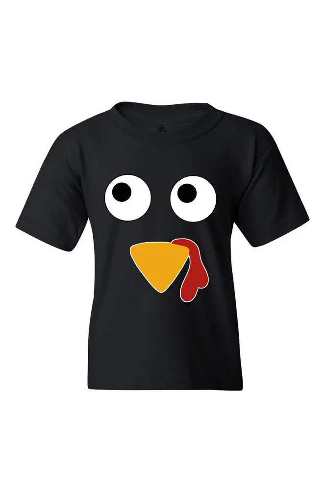 Turkey Face Youth's T-Shirt Funny Family Gobble Matching Thanksgiving ShirtsUnisex T-shirts for Men Women Summer Tees Cotton Lux